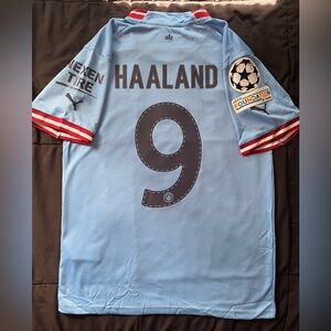 Haaland #9 Man City Jersey Home Small Manchester Blue 2022